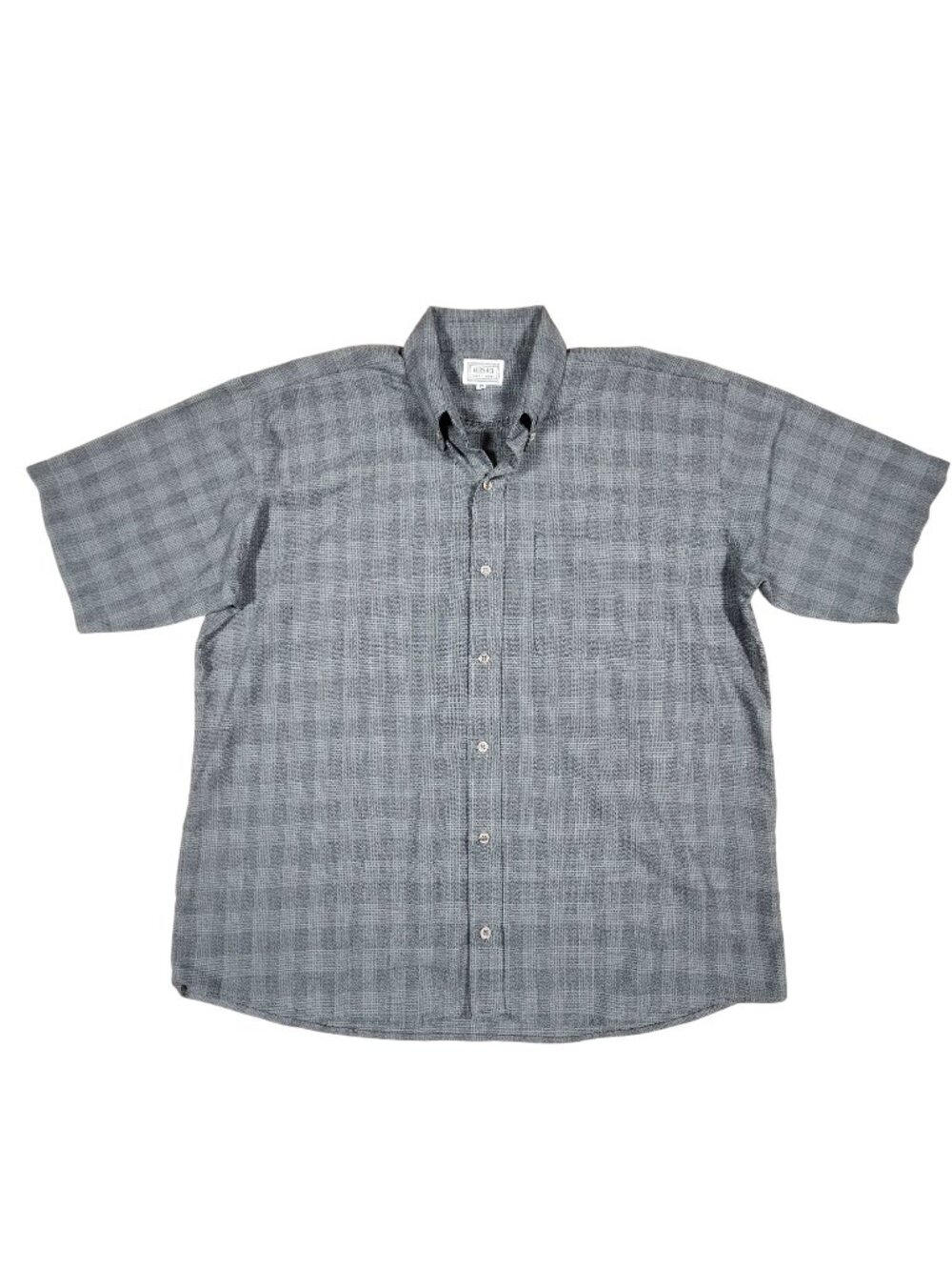 Versace Shirts Couture Mens Gray Plaid Short Sleeve Shirt Size Large Cotton